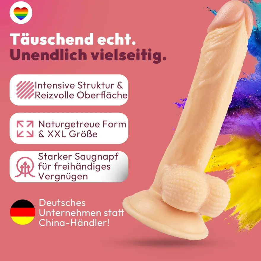 20cm Dildo no Vibrator Sex Toy Saugnapf Penis Anal PVC 3D Adern Hoden