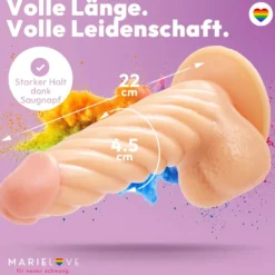 22cm Dildo no Vibrator Sex Toy Saugnapf Penis Anal PVC 3D Adern Hoden gewellt