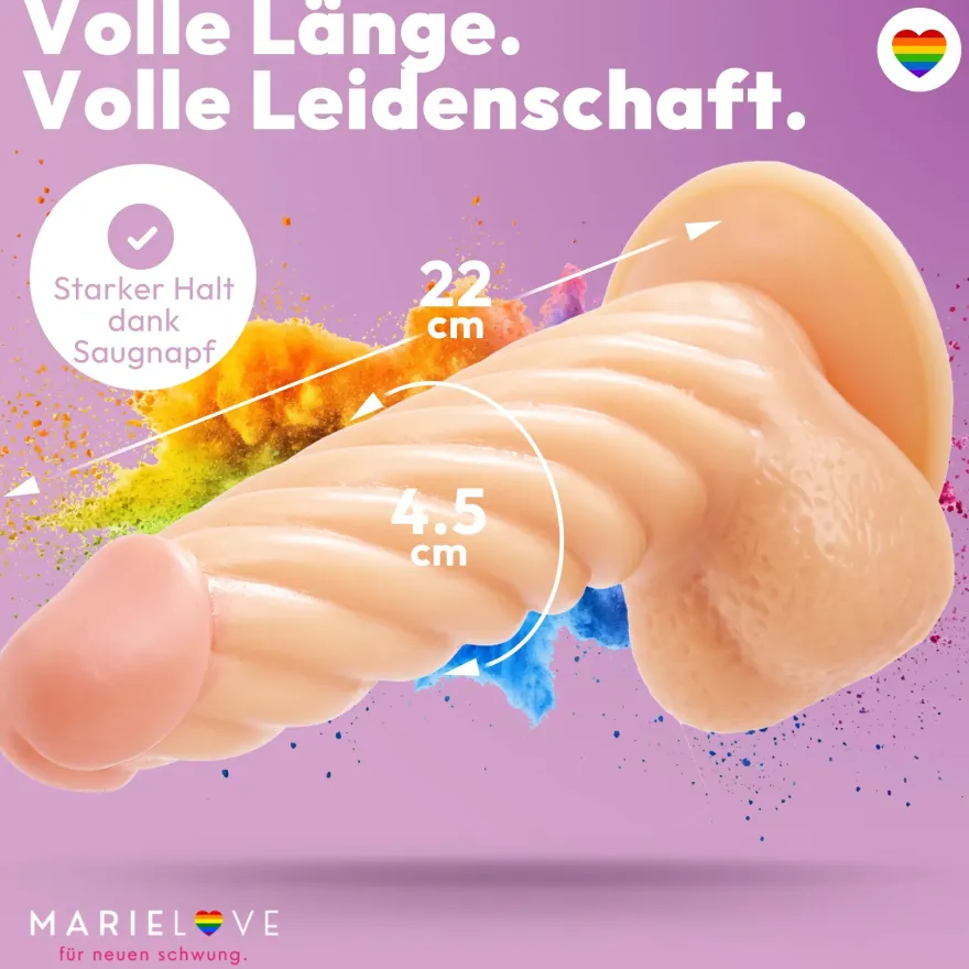 22cm Dildo no Vibrator Sex Toy Saugnapf Penis Anal PVC 3D Adern Hoden gewellt