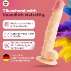26cm Dildo no Vibrator Sex Toy Saugnapf Penis Anal PVC 3D Adern Hoden