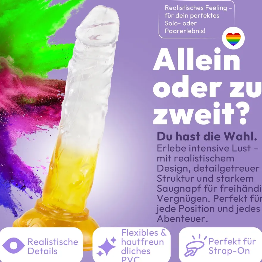 Dildo 20cm mit Saugnapf – Realistisch, 4 Farben
