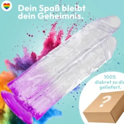 Doppelkopf-Dildo mit Saugnapf Ø 8 cm 4 Farben