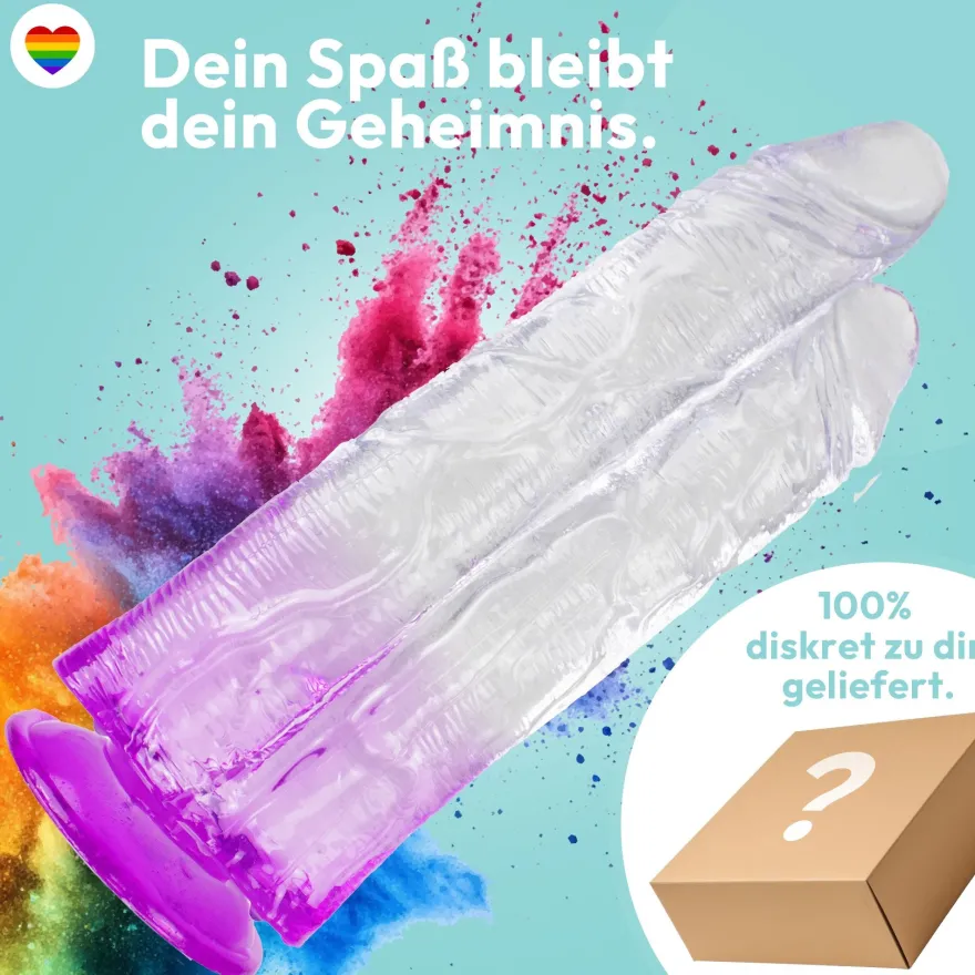Doppelkopf-Dildo mit Saugnapf Ø 8 cm 4 Farben