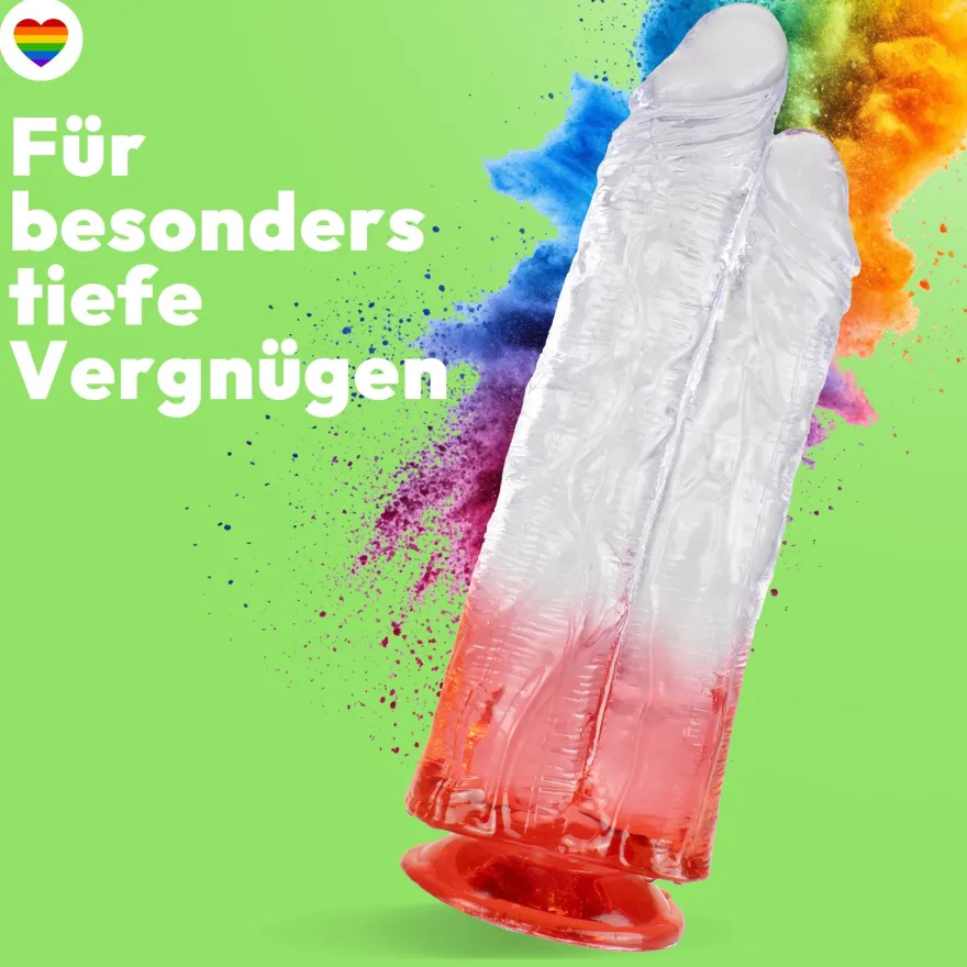 Doppelkopf-Dildo mit Saugnapf Ø 8 cm 4 Farben