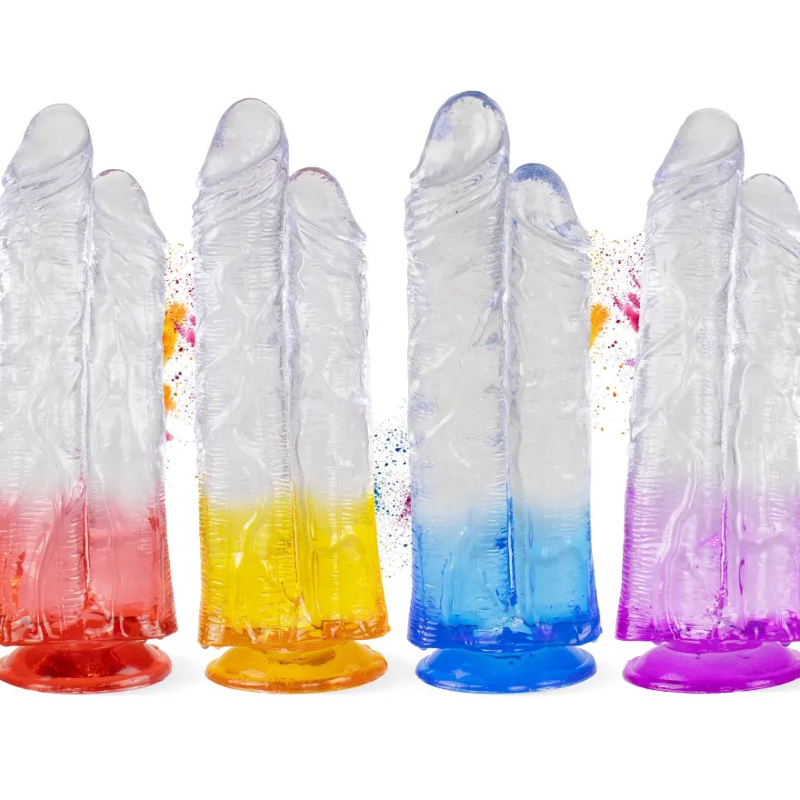 Doppelkopf-Dildo mit Saugnapf Ø 8 cm 4 Farben