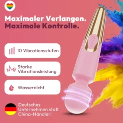 Elaria Wand Massagegerät 10 Stufen sehr stark Massagestab Akku Vibrator Sexspielzeug
