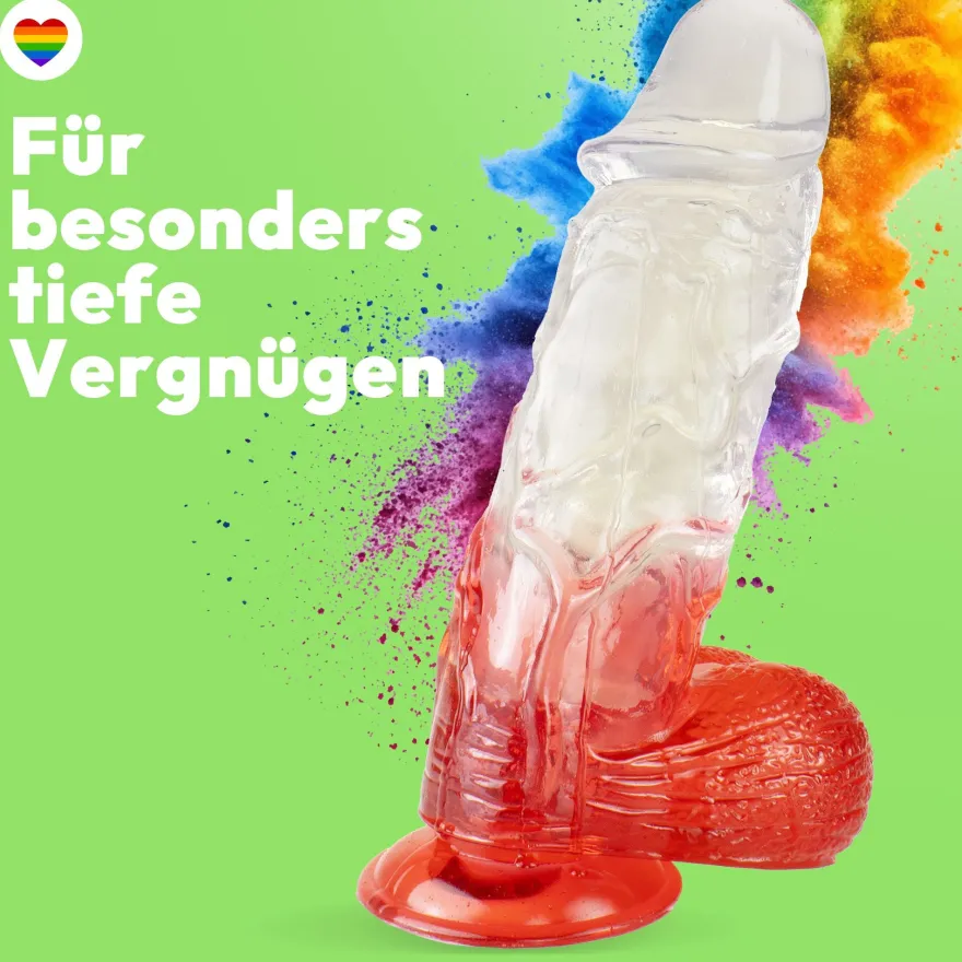 Extra kräftiger Dildo mit Saugnapf Ø 6,5 cm 4 Farben