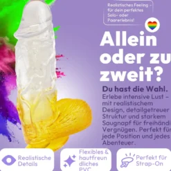 Extra kräftiger Dildo mit Saugnapf Ø 6,5 cm 4 Farben