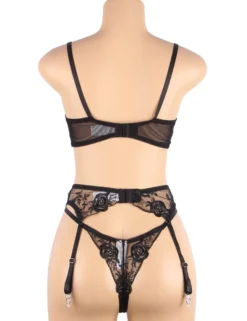 Floral Embroidery Underwire Lingerie Set – Bra & Garter, Sexy High-Quality