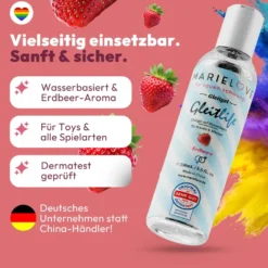 Gleitgel Wasserbasiert 250ml Silikon Sexspielzeug Erdbeer Geschmack essbar