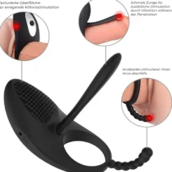 3in1 Penisring Paarvibrator mit Zunge, Analvibrator & Klitorisstimulator
