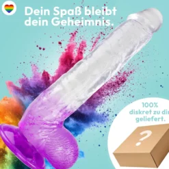Langer Dildo mit Saugnapf 28,5 cm 4 Farben