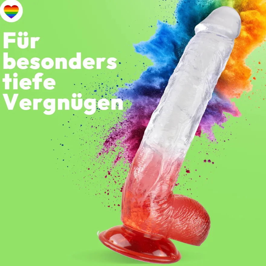 Langer Dildo mit Saugnapf 28,5 cm 4 Farben
