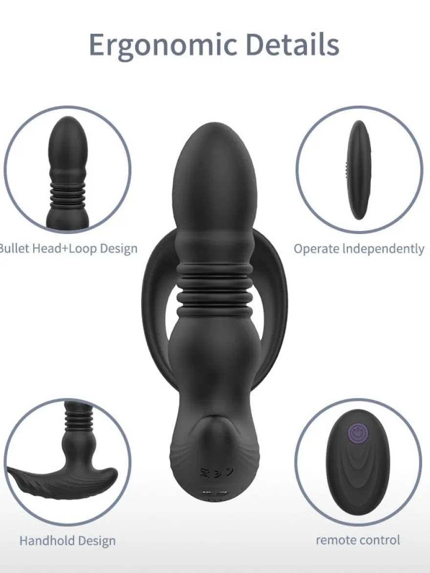 marielove Analvibrator Penis-Hoden-Ring mit Analvibrator