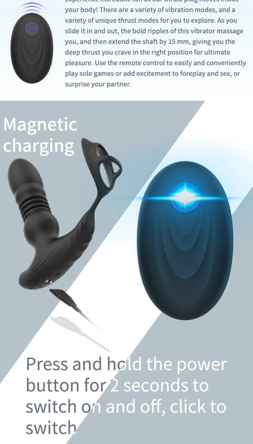 marielove Analvibrator Penis-Hoden-Ring mit Analvibrator