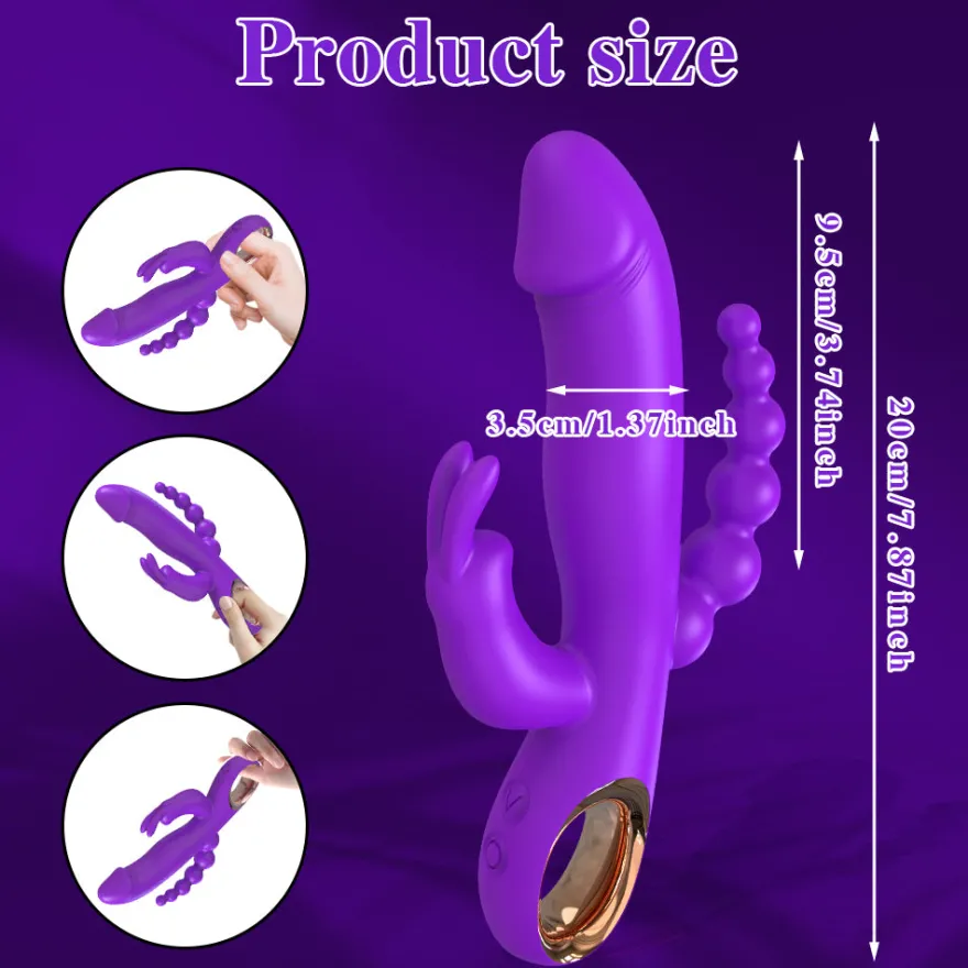 marielove 20cm Rabbit Vibrator 3in1 Stimulation