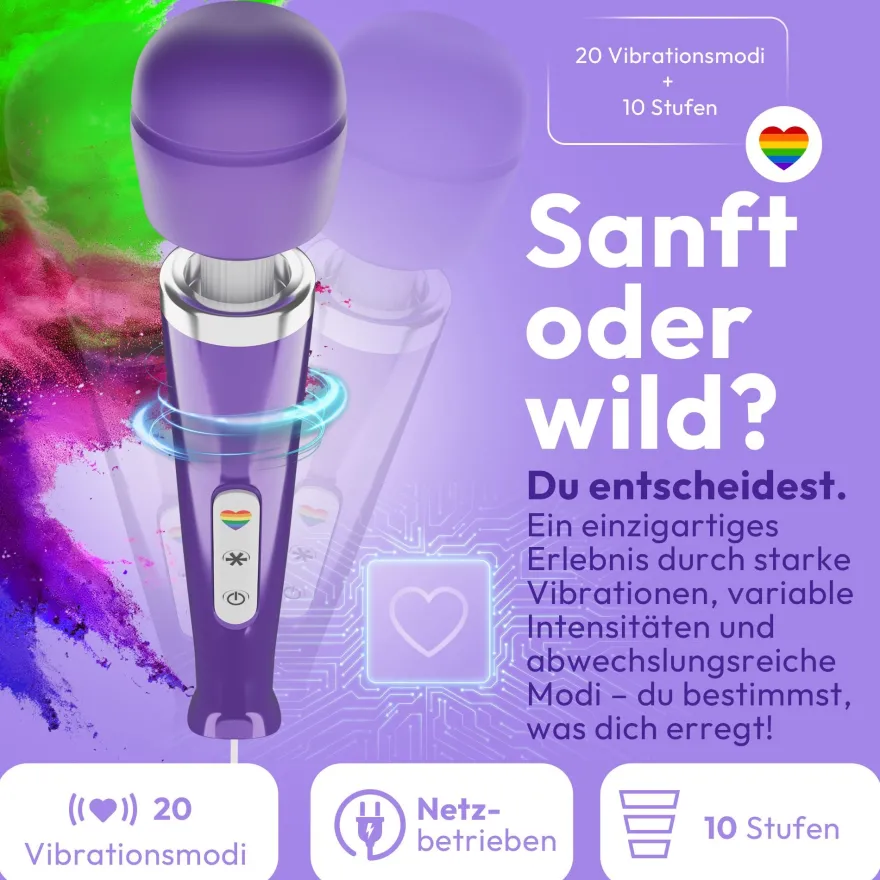 marielove Magic Wand Vibrator Magic Wand Netz Lila