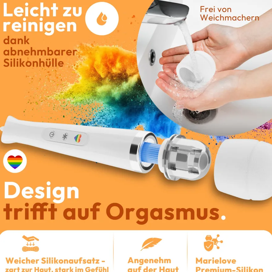 marielove Magic Wand Vibrator Magic Wand Netz Weiß