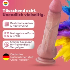 marielove realistischer 21cm Saugnapfdildo mit Hoden