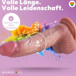 marielove realistischer 21cm Saugnapfdildo mit Hoden