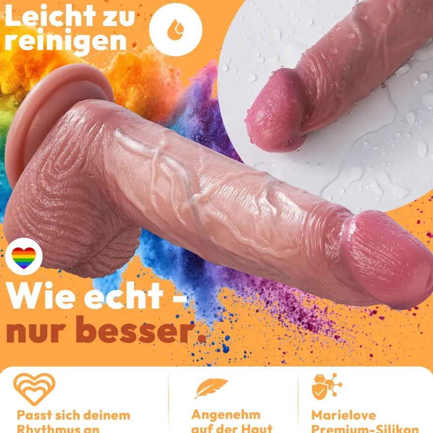 marielove realistischer 21cm Saugnapfdildo mit Hoden