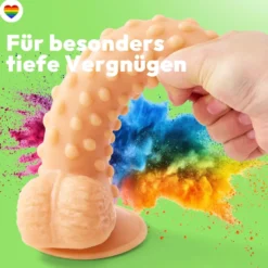 marielove realistischer 24cm Saugnapfdildo mit Hoden und Noppen