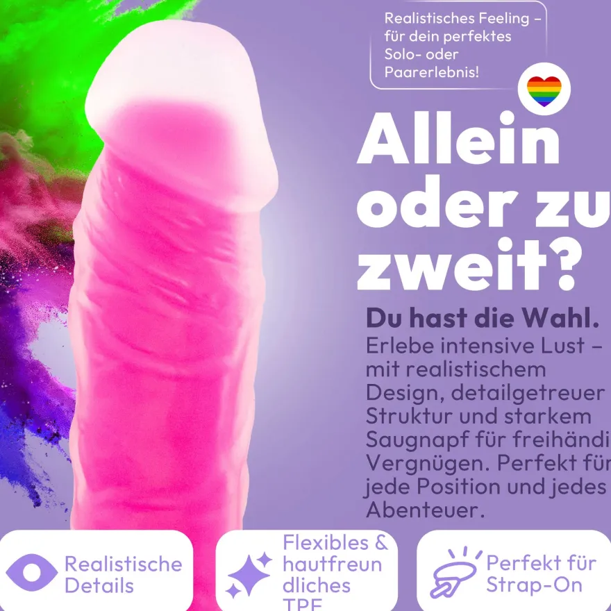 marielove Saugnapfdildo 20cm Dildo der im Dunklen leuchtet