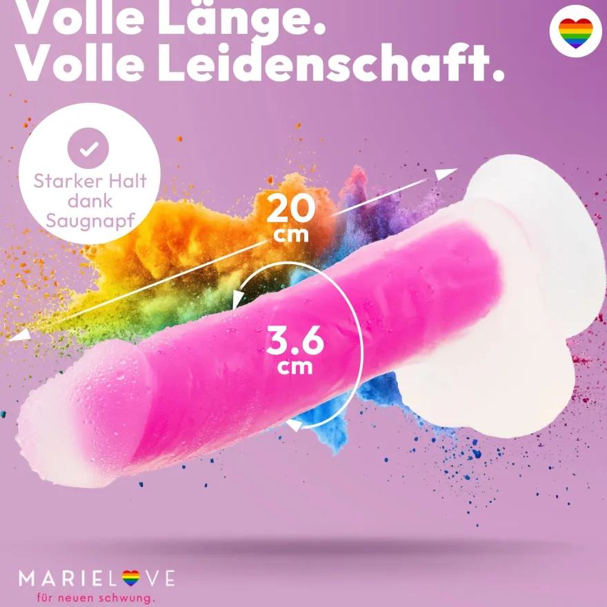 marielove Saugnapfdildo 20cm Dildo der im Dunklen leuchtet