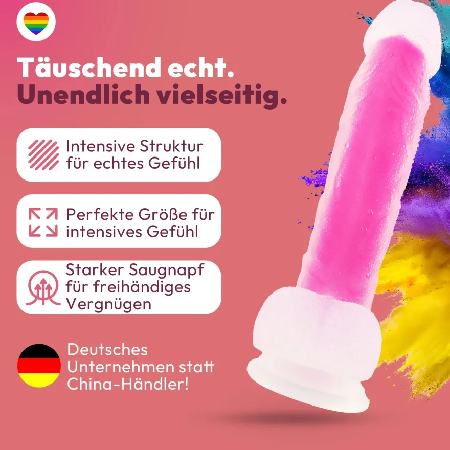 marielove Saugnapfdildo 20cm Dildo der im Dunklen leuchtet