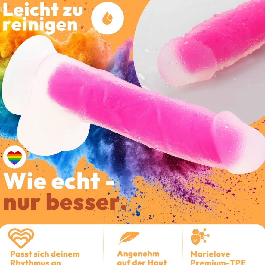 marielove Saugnapfdildo 20cm Dildo der im Dunklen leuchtet