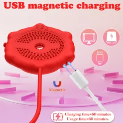 Nippel Vibrator Brustwarzen Stimulator Wasserdicht USB GM-519 Rot