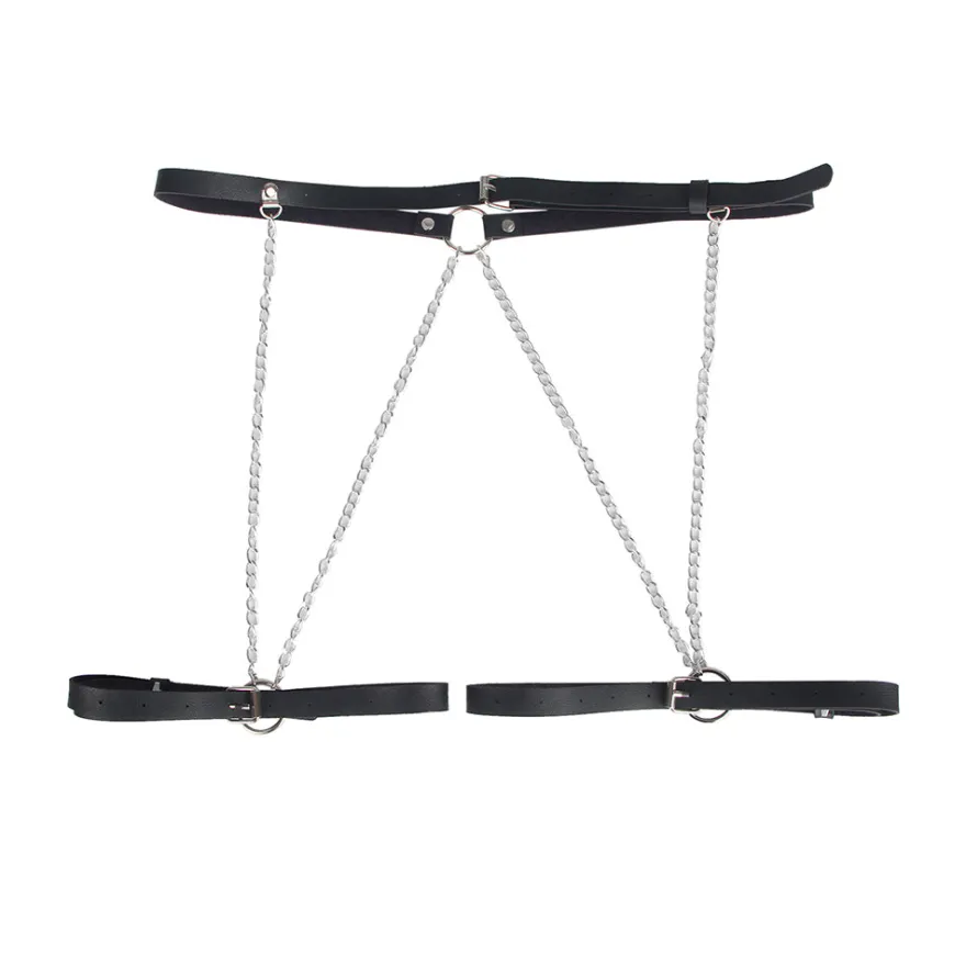 PU Leder Bondage Harness Slip mit Kette SM Panty Strap verstellbar