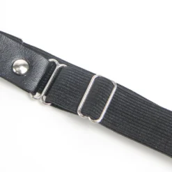 Schwarze PU Leder Beinschleifen mit Nieten & Schleife, verstellbar, Punk Garter Clips