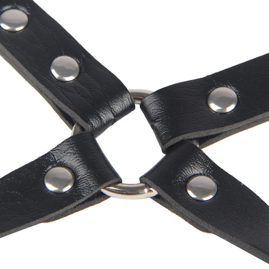 Sexy Bondage Gürtel Beinring PU Leder Kette Punk Strap verstellbar