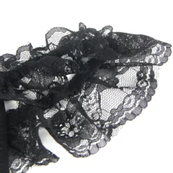 Sexy Schwarze Open-Crotch Spitze Panty, 88% Nylon, 12% Spandex, verführerisch