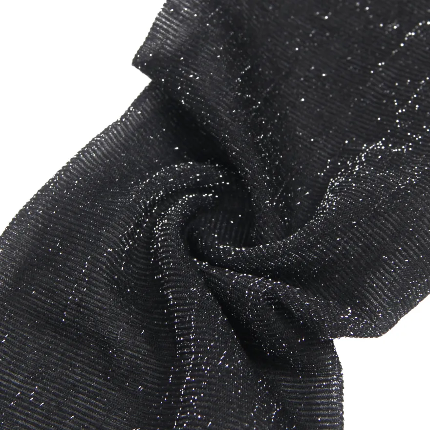 Sexy Schwarze Spitzenstrümpfe mit Perlmutt-Glanz & Silikonband, 88% Nylon, 12% Spandex