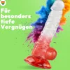 Texturierter Dildo mit Saugnapf 20 cm 4 Farben