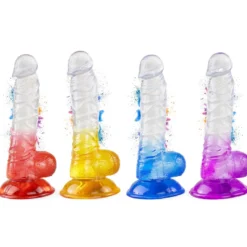 Texturierter Dildo mit Saugnapf 20 cm 4 Farben